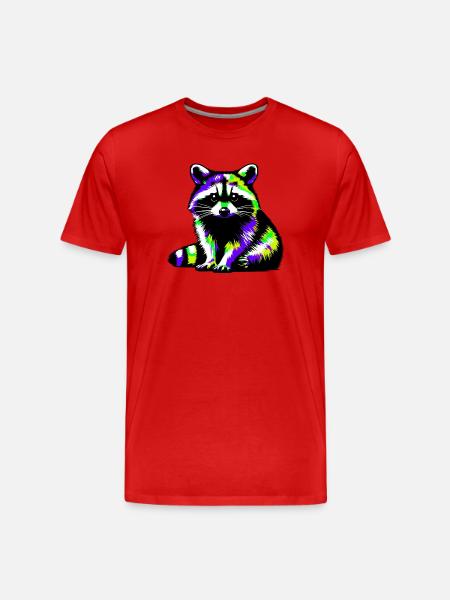 Raccoon - Men's Premium Organic T-Shirt - red