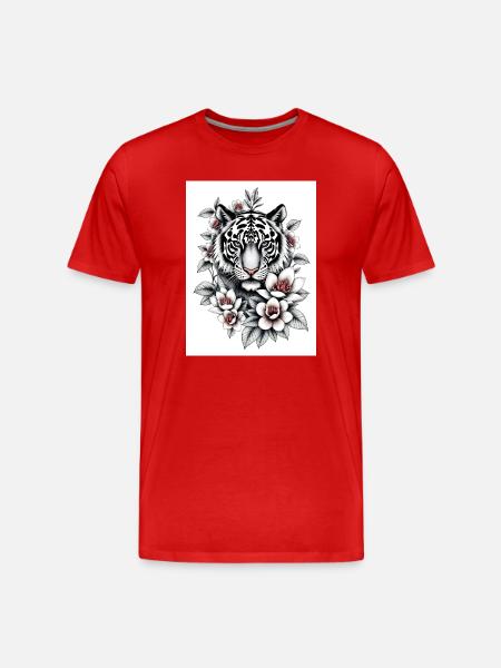 The Tiger never sleeps - Men's Premium Organic T-Shirt - red