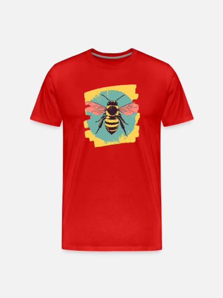 Bee - Men's Premium Organic T-Shirt - red