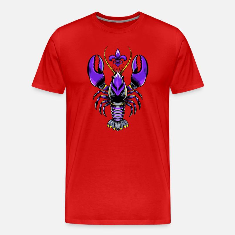 Mardi Gras Languste mit Fleur-de-Lis Design - Männer Premium Bio T-Shirt - Rot