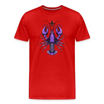 Mardi Gras crawfish with fleur-de-lis design - Men's Premium Organic T-Shirt - red - Front - Damien (186cm)