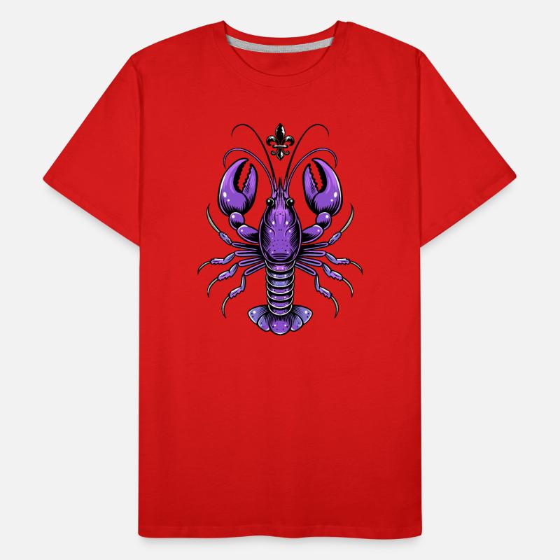 Mardi Gras crawfish with fleur-de-lis design Men's Premium Organic T-Shirt