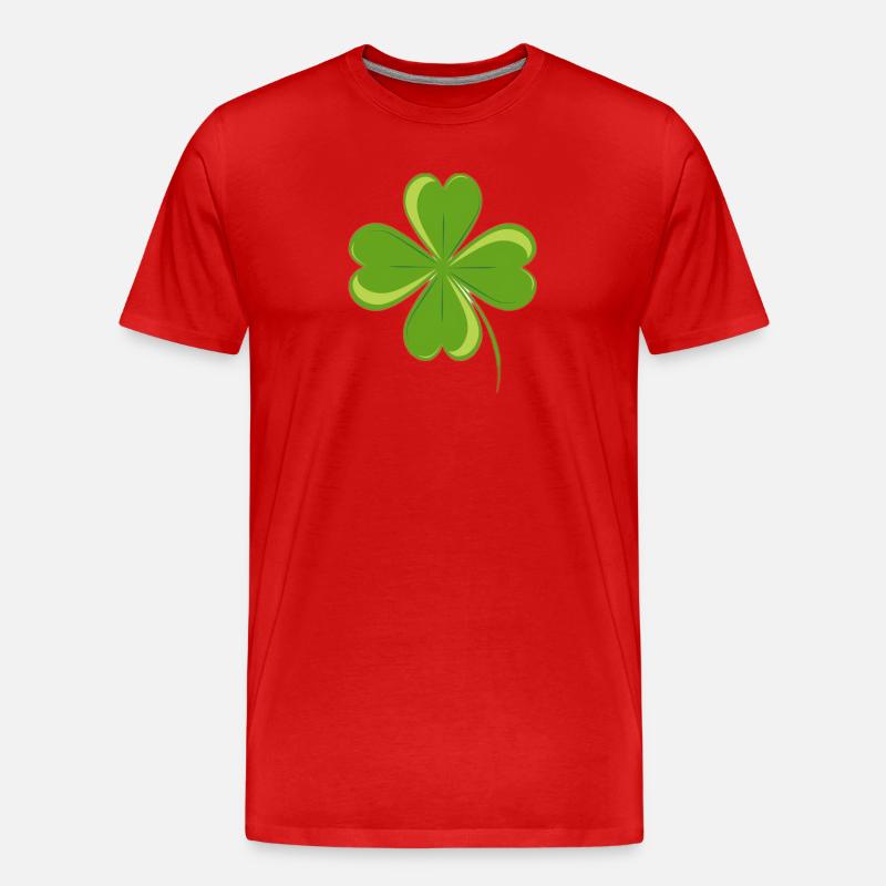 4-blättriges Kleeblatt. - Männer Premium Bio T-Shirt - Rot