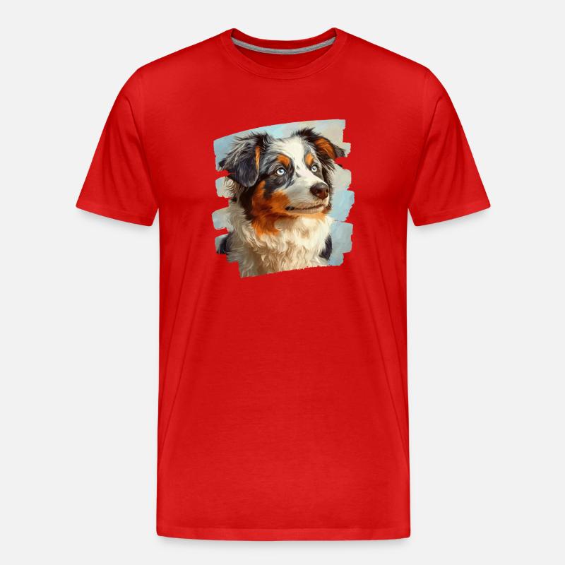 Australian Shepherd - Männer Premium Bio T-Shirt - Rot
