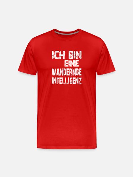 KI Spruch Ich bin eine wandernde Intelligenz - Männer Premium Bio T-Shirt - Rot
