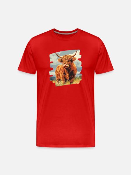 Scottish Highland cattle - Men's Premium Organic T-Shirt - red