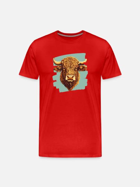 Scottish Highland cattle - Men's Premium Organic T-Shirt - red