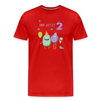 Fille d’anniversaire - T-shirt bio Premium Homme - rouge - Devant - Damien (186cm)