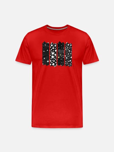 Sternennacht Brush-Design - Männer Premium Bio T-Shirt - Rot