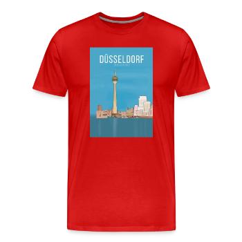Düsseldorf - T-shirt bio Premium Homme - rouge - Devant - Damien (186cm)