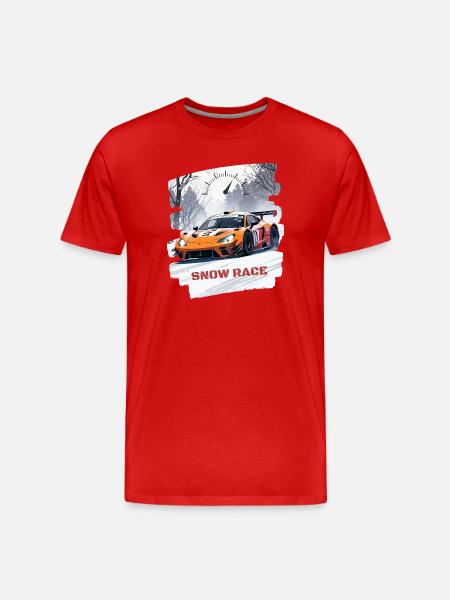 SNOW RACE - Men's Premium Organic T-Shirt - red