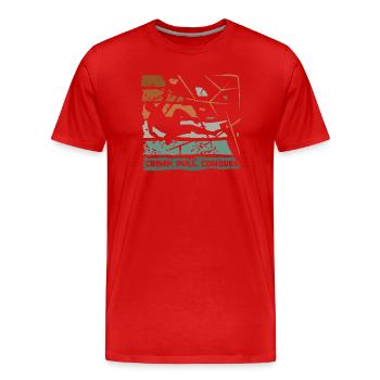 Bloc – Sertissage. Tirer. Conquérir. - T-shirt bio Premium Homme - rouge - Devant - Damien (186cm)