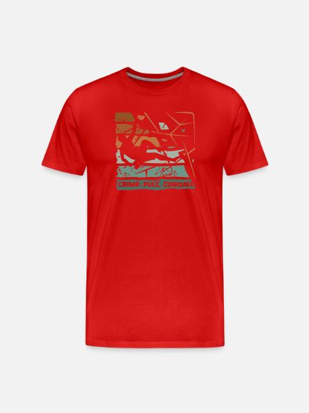 Bouldering – Crimping. Pull. Conquer. - Men's Premium Organic T-Shirt - red