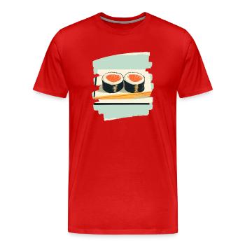 Sushi - T-shirt bio Premium Homme - rouge - Devant - Damien (186cm)