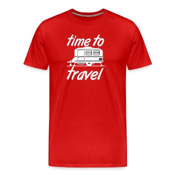 Caravan,Camping,Fun ShirtTime to travel (25) - Men's Premium Organic T-Shirt - red - Front - Damien (186cm)