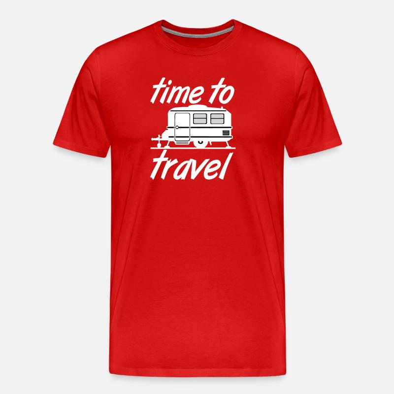 Caravane,Camping,Fun ShirtTemps de voyage (25) - T-shirt bio Premium Homme - rouge