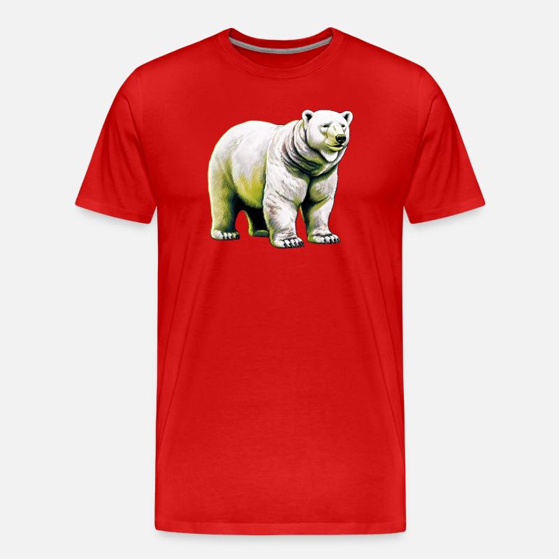Weißer Eisbär - Männer Premium Bio T-Shirt - Rot