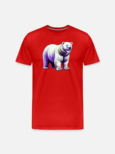 White polar bear - Men's Premium Organic T-Shirt - red