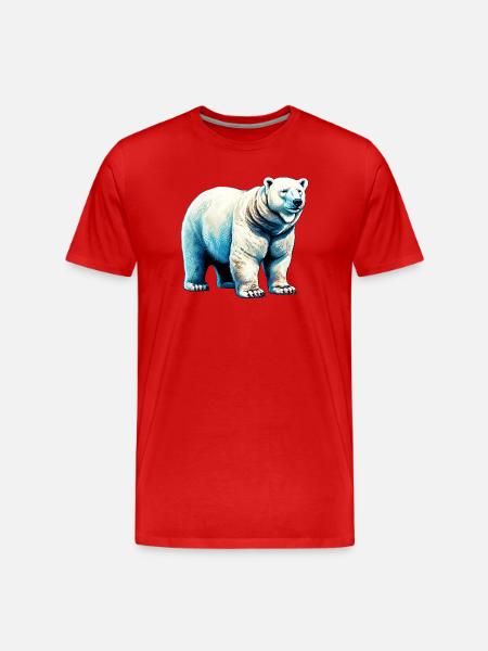 White polar bear - Men's Premium Organic T-Shirt - red