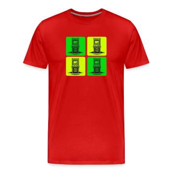 Retro Gaming Automaten 80er - Männer Premium Bio T-Shirt - Rot - Vorne - Damien (186cm)