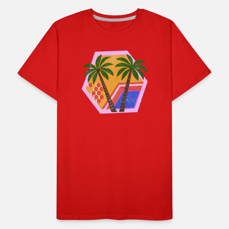 Décor tropical rétro enchanté T-shirt bio Premium Homme