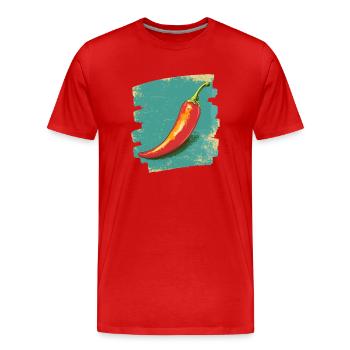 Chili - Männer Premium Bio T-Shirt - Rot - Vorne - Damien (186cm)