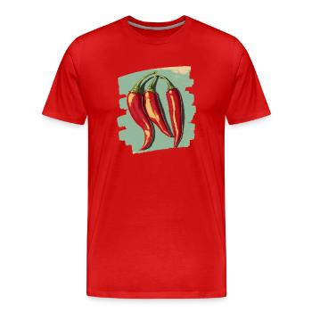 Chili - Männer Premium Bio T-Shirt - Rot - Vorne - Damien (186cm)