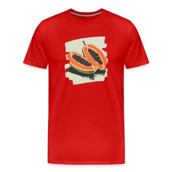 Papaya - Männer Premium Bio T-Shirt - Rot - Vorne - Damien (186cm)
