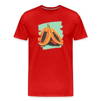 Papaye - T-shirt bio Premium Homme - rouge - Devant - Damien (186cm)
