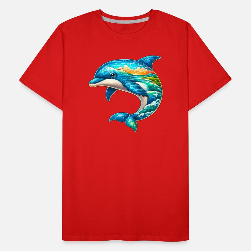 Delfin Männer Premium Bio T-Shirt