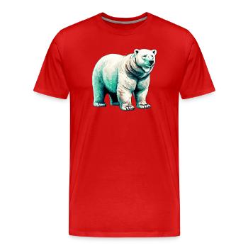 White polar bear - Men's Premium Organic T-Shirt - red - Front - Damien (186cm)