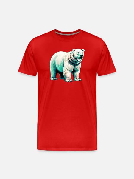 White polar bear - Men's Premium Organic T-Shirt - red