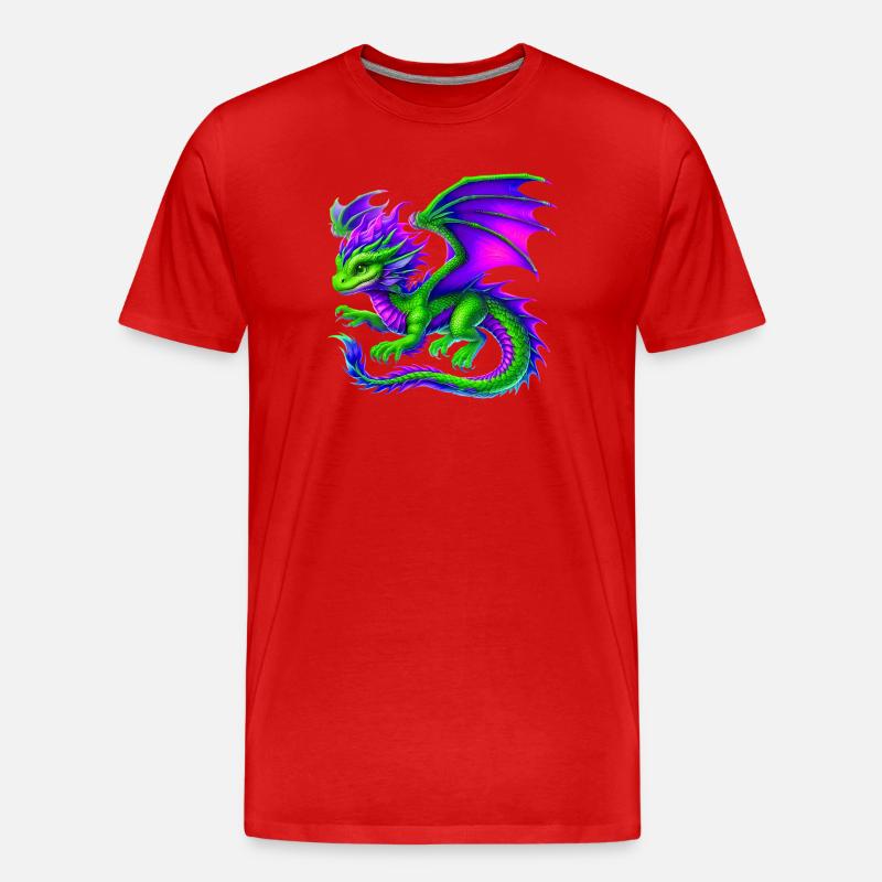 Drache - Männer Premium Bio T-Shirt - Rot