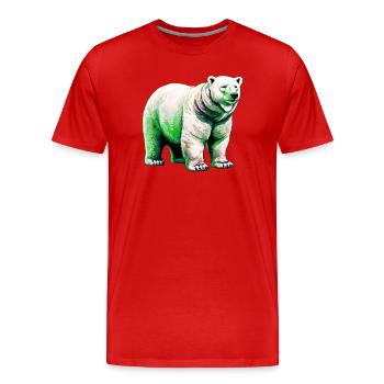 Weißer Eisbär - Männer Premium Bio T-Shirt - Rot - Vorne - Damien (186cm)