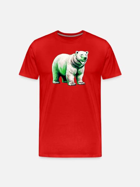 White polar bear - Men's Premium Organic T-Shirt - red