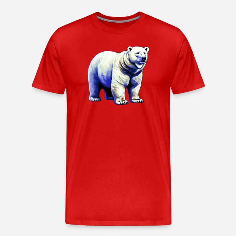 Weißer Eisbär - Männer Premium Bio T-Shirt - Rot