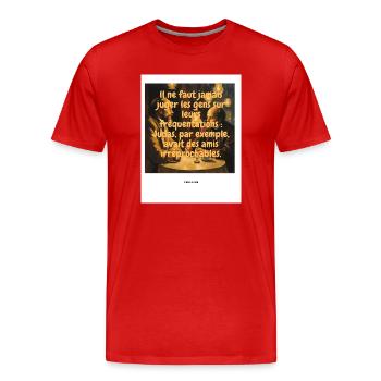 Richter - Männer Premium Bio T-Shirt - Rot - Vorne - Damien (186cm)