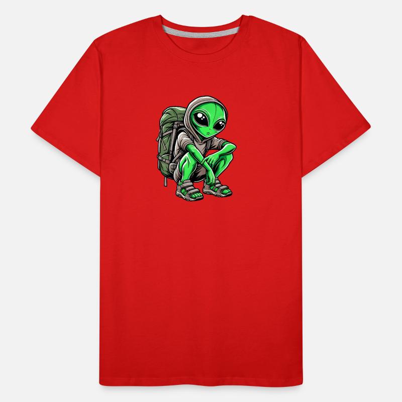 Alien Backpacker Design Männer Premium Bio T-Shirt
