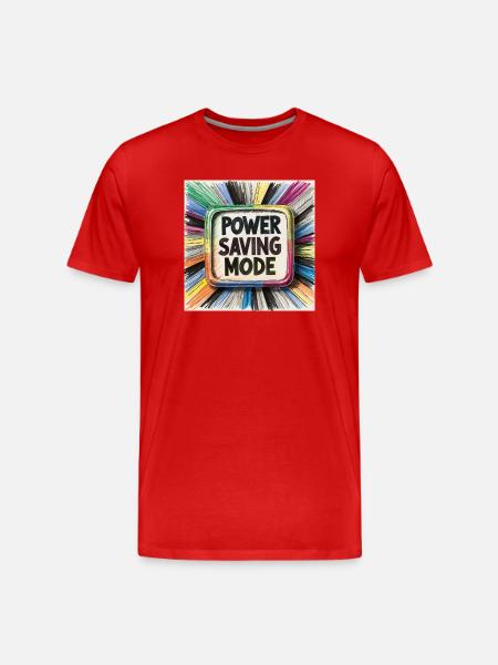 Power Saving Mode - Men's Premium Organic T-Shirt - red