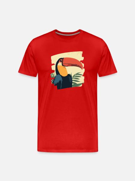 Toucan - Men's Premium Organic T-Shirt - red