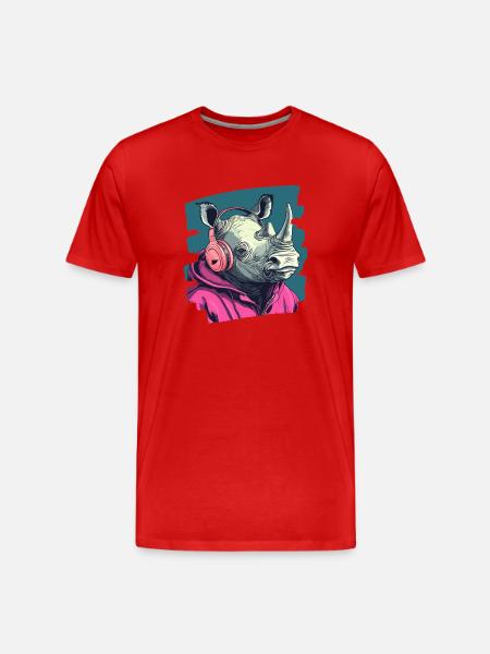 Rhinoceros - Men's Premium Organic T-Shirt - red