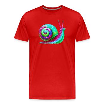 Schnecke - Männer Premium Bio T-Shirt - Rot - Vorne - Damien (186cm)