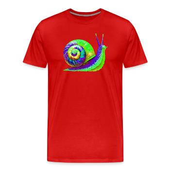 Schnecke - Männer Premium Bio T-Shirt - Rot - Vorne - Damien (186cm)