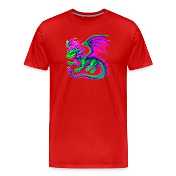 Dragon - Men's Premium Organic T-Shirt - red - Front - Damien (186cm)