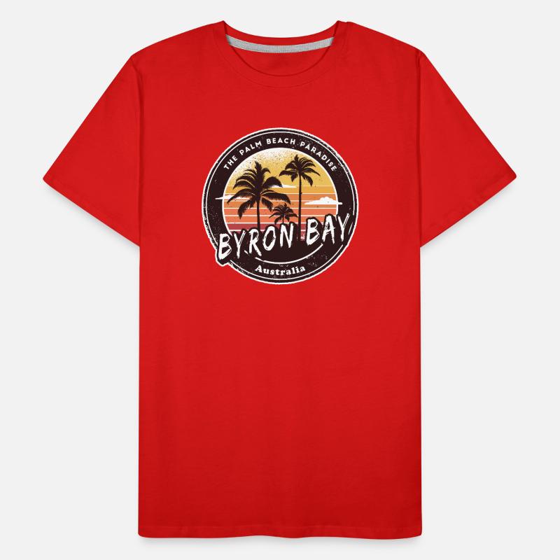 Byron Bay Australie Palmiers Plage Design T-shirt bio Premium Homme