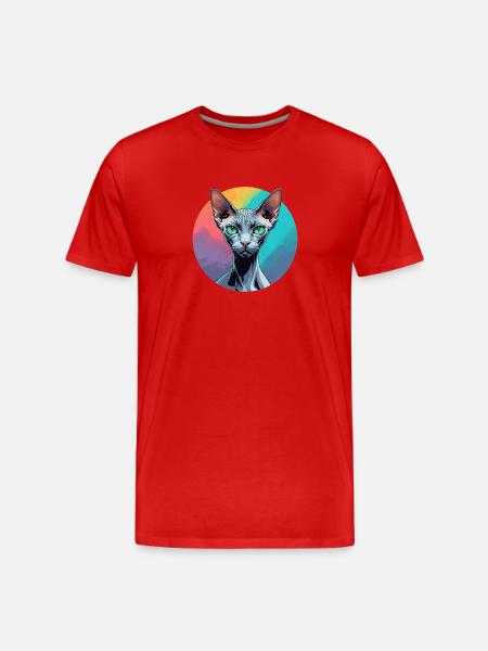 Chat Sphynx - T-shirt bio Premium Homme - rouge