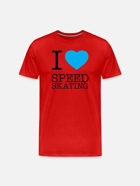 I LOVE SPEED SKATING - Men's Premium Organic T-Shirt - red