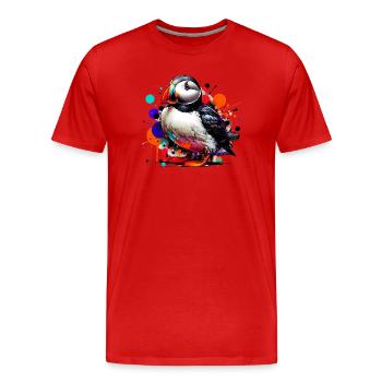 Papageitaucher - Männer Premium Bio T-Shirt - Rot - Vorne - Damien (186cm)