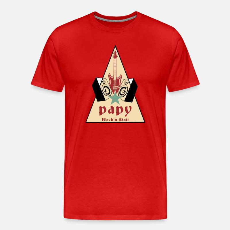 Opa Rock'n Roll - Männer Premium Bio T-Shirt - Rot