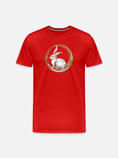 Bunny motif - Men's Premium Organic T-Shirt - red